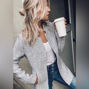 Vici collection Tayshia pocketed coat - Heather grey